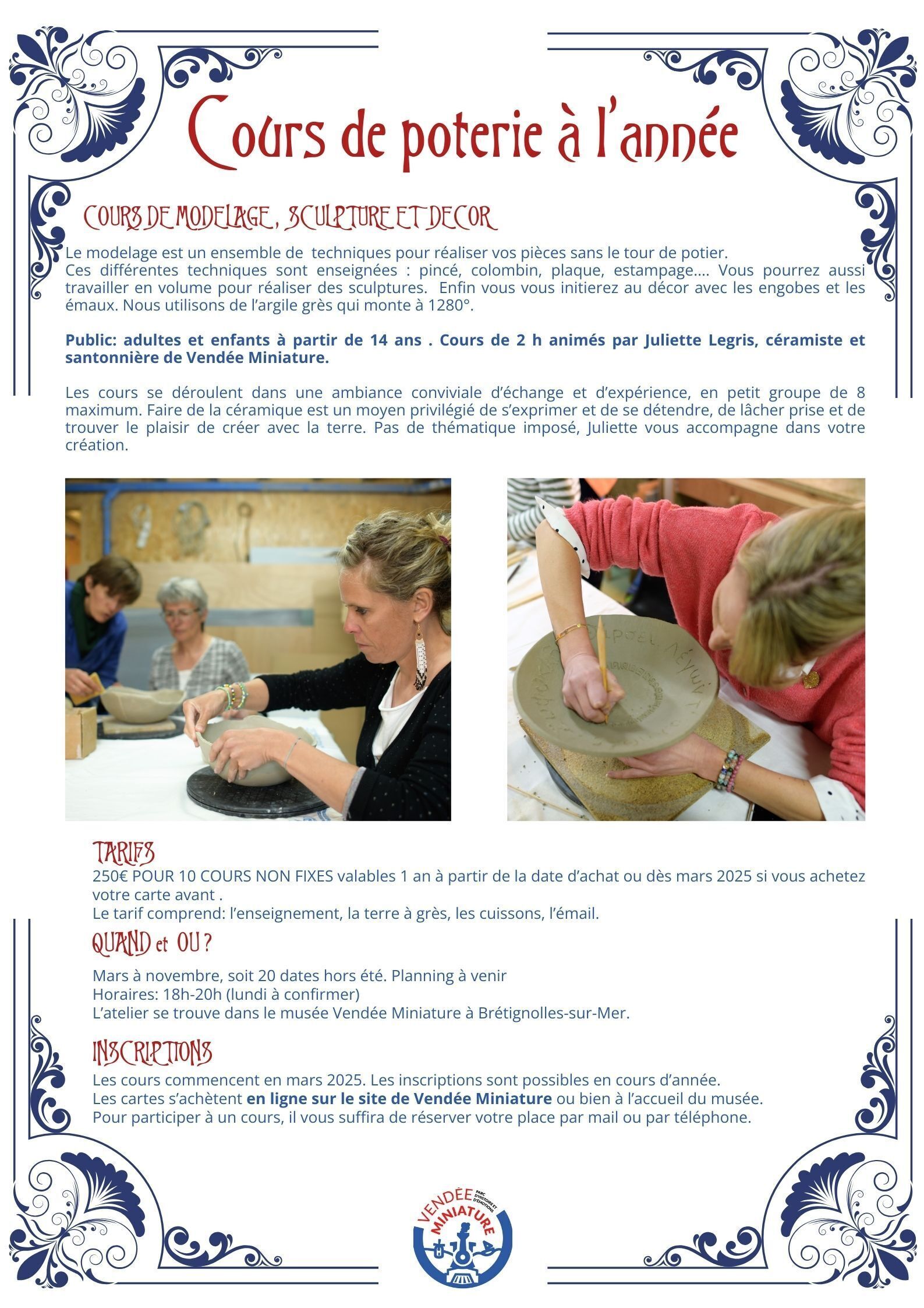 ateliers poterie à l'année